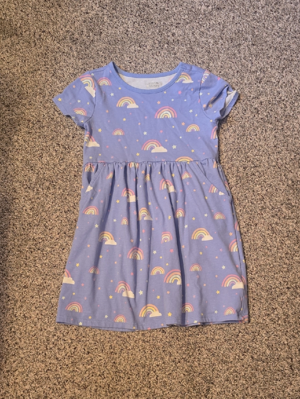 Girls Lavender Rainbow Print Dress